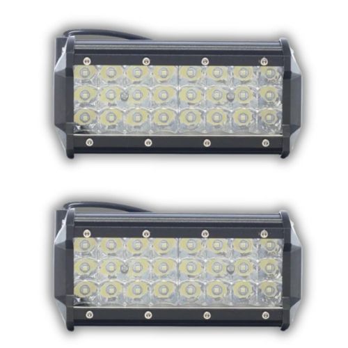 Barra IRON LED 24 LED Luz Blanca Fija Auxiliar 72W 12V/24V Universal para Moto, Auto, Camioneta, Off Road, Coche, Camión (2 piezas)