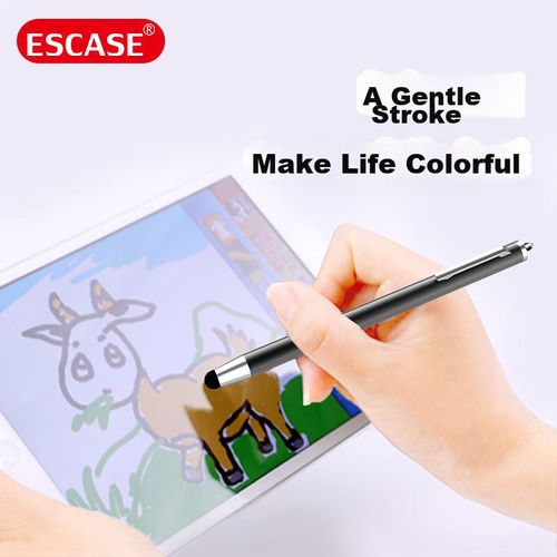 Lápiz Capacitivo ESCASE ES-11 compatible iPad Pro Max Negro con cordón elástico retráctil