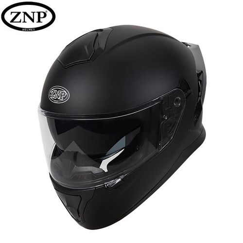 Casco para Moto Tipo Integral ZNPAM928 Negro Mate Doble Lente Anti-freeze XXL
