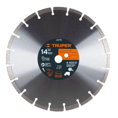 Disco de Diamante de 14" Para Concreto 12547 Truper