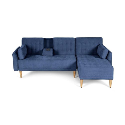 Sala Modular Reversible De Velvet Azul Modelo Hassan