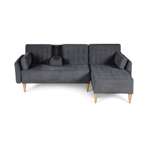 Sala Modular Reversible De Velvet Gris Oxford Modelo Hassan