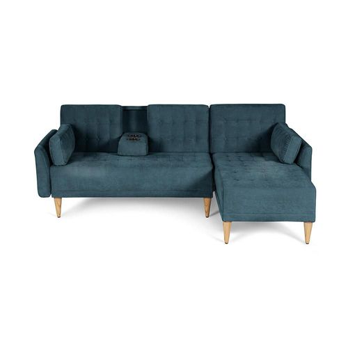 Sala Modular Reversible De Velvet Olivo Modelo Hassan