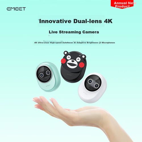 Cámara web EMEET Piko Ultra HD 4K Doble lente IA Enfoque automático