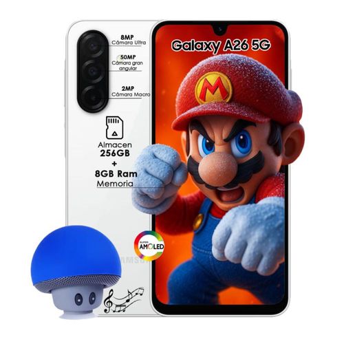 Celular Samsung Galaxy A26 5G 256GB 8GB RAM Blanco Dual sim 6.7″ Super AMOLED con Bocina