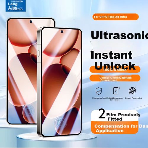 Protector de Pantalla Vidrio Templado LANGLING Find X8 Ultra Set 2 HD claro cobertura completa