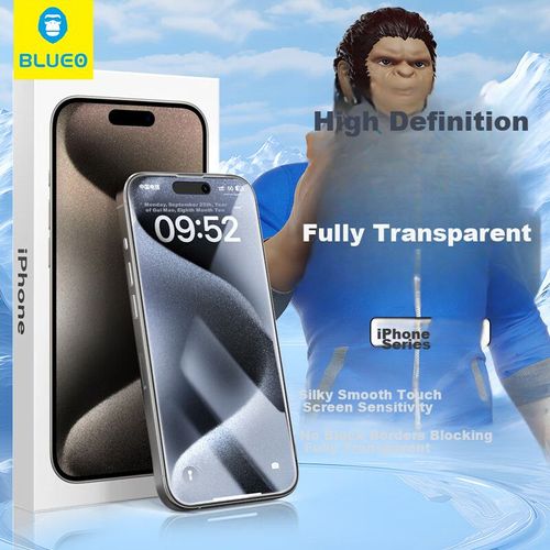 Protector de Pantalla Vidrio Templado BLUEO para iPhone 15/14 Pro Transparente