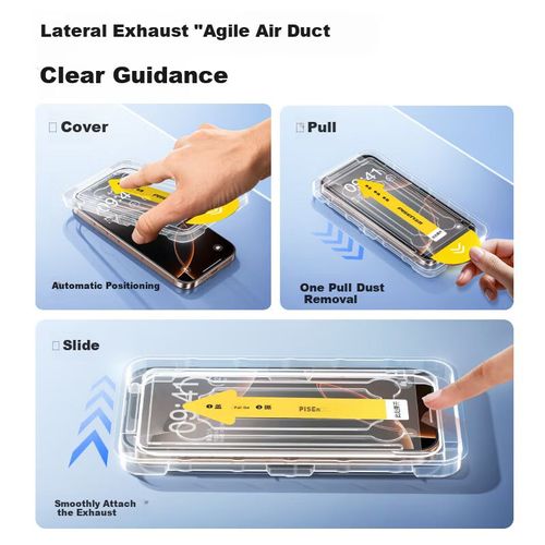 Protector de Pantalla Pisen iPhone 16/15 Vidrio Templado Transparente 2 piezas