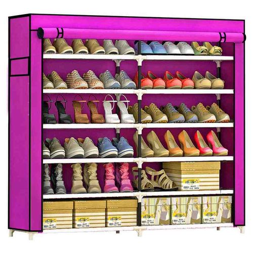 Zapatera 36 Pares Zapatos Closet Organizador Botas 6 Niveles Compartimientos Rosa