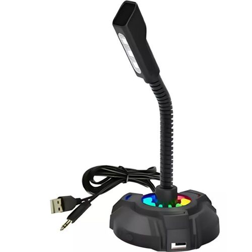 Micrófono Alámbrico Gamer HP con Luz RGB Negro