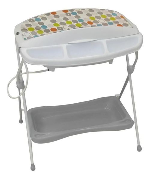 Bañera De Bebe Prinsel Milán Charola Cambiador Acolchonado Círculos Unisex