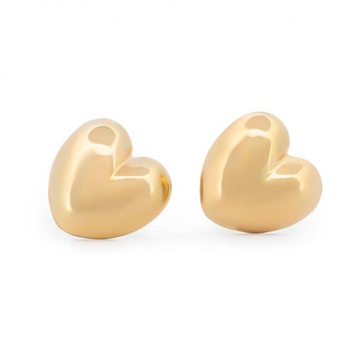Hermosos aretes corazón para dama oro sólido 10k