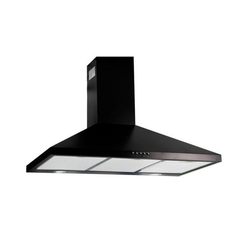 Campana para cocina de pared piramidal 90cm 3 Velocidades, Filtros malla metálica y Filtro de carbón activado, Extrae y Purifica Negro Avera CEP90N