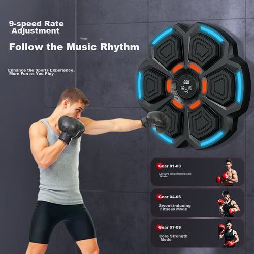 Maquina de boxeo inteligente con musica,montado en la pared