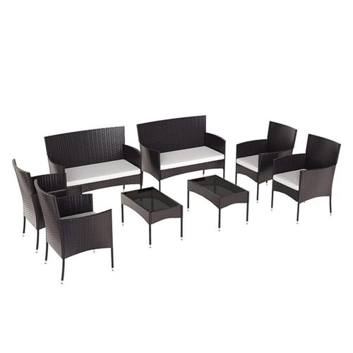 Set de 2 Salas Ilios Innova Color Negro. Ideal para terraza o jardín.