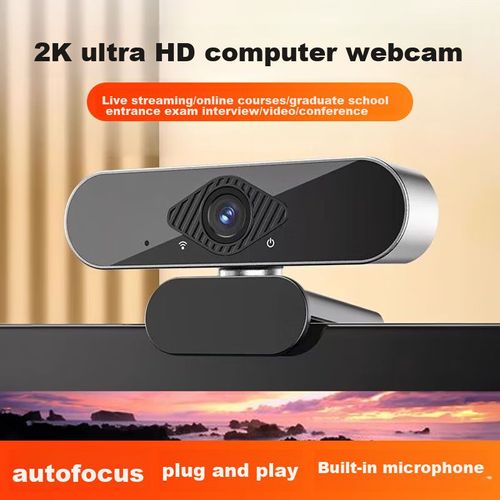 Cámara Web Stiger 2K Ultra HD con micrófono y enfoque automático
