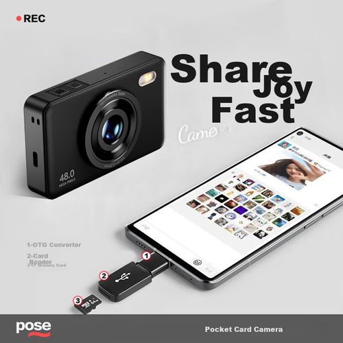 Cámara Digital BENJIE IOX RED Sensor CMOS 48MP 4K Negra