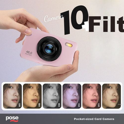 Cámara Digital BENJIE Inteligente tamaño tarjeta estabilización Imagen Rosa