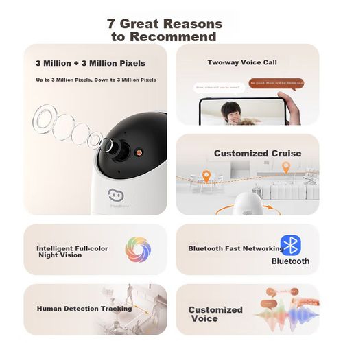 Cámara de Seguridad Jingxiaodou Yingshi Doble lente 6MP Visión nocturna 360°