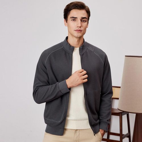 Chamarra FIRS Gris tejido waffle para hombre