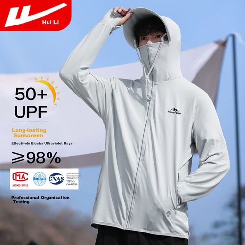 Chamarra Warrior Gris Claro ultradelgada con gorro para hombre