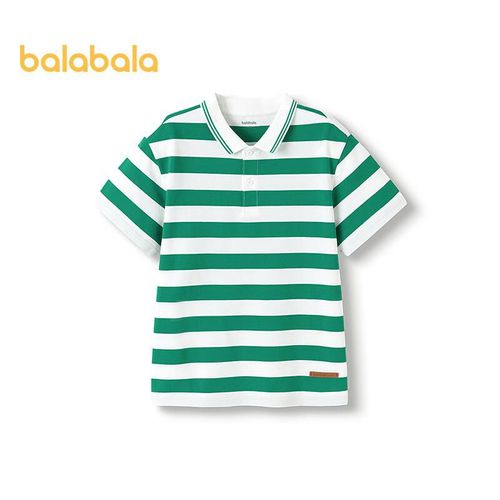 Playera Polo Balabala Verde Blanco Para Niño
