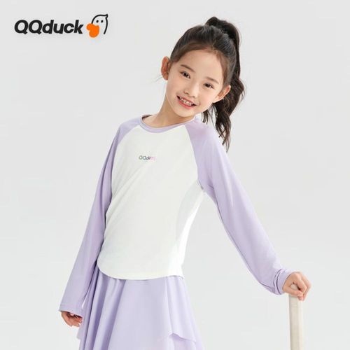 Playera Qq Duck Manga Larga Blanca Para Niña