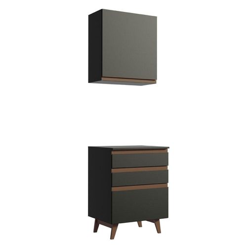 Kit Cocina Integral Modular Madesa Reims 60cm Color Negro 1