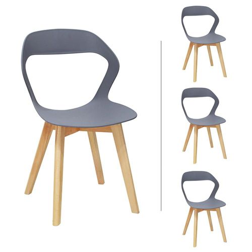 PAQUETE DE 4 SILLAS DE HOGAR MOURA GRIS