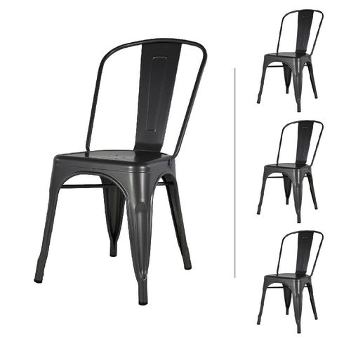 SET 4 SILLAS GANTE GRIS