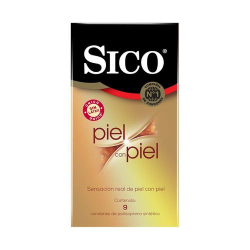 Condones sin látex sico piel con piel caja 9 piezas