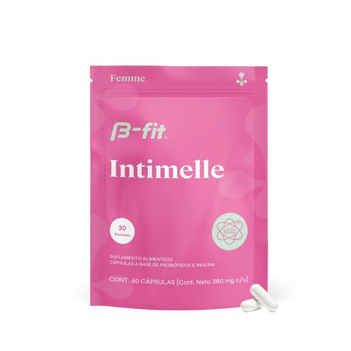 B- Fit Intimelle  Probióticos Vaginales  60 Cápsulas | Con Inulina Prebiótica Y 5 Cepas De Lactobacillus | Suplemento Mujer Sin Sabor