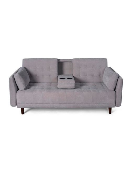 Sofá Cama Zeppelin Makora Color Gris Claro Con Memory Foam Portavasos Reclinable en 3 Posiciones