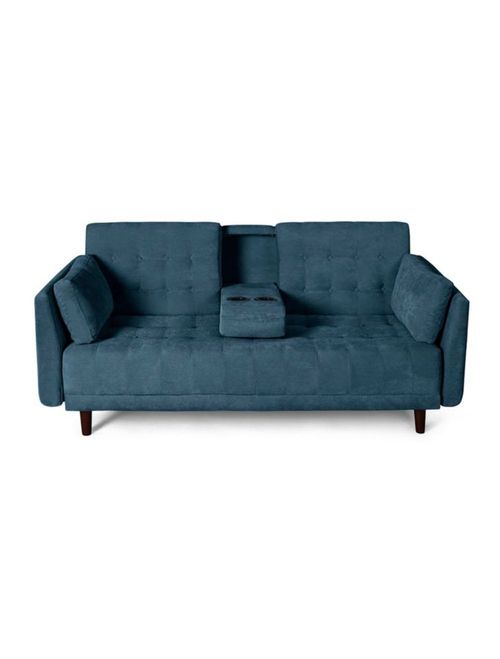 Sofá Cama Zeppelin Makora Color Olivo Con Memory Foam Portavasos Reclinable en 3 Posiciones