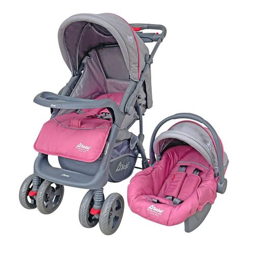 Carriola D'bebé Aventura Asa Reversible Portabebe Rosa/Gris