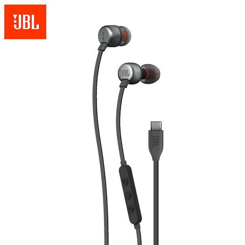 Audífonos JBL TUNE310C Alámbricos negros con conector Tipo-C