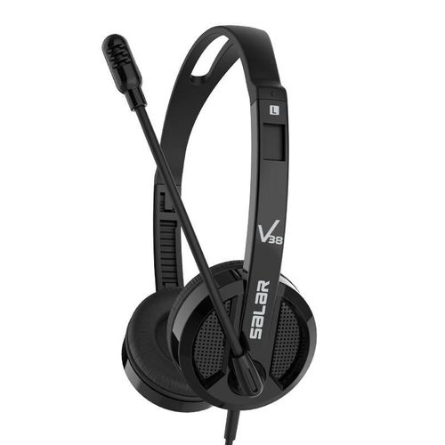 Audífonos SaLaR V38 over-ear negro con micrófono y USB