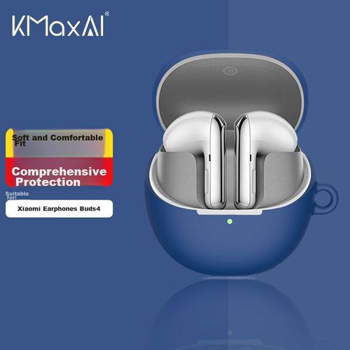 Funda KMaxAI para Xiaomi Buds4 silicona azul medianoche con gancho