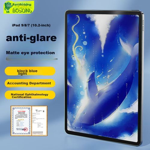 Mica Cristal Templado BOSQING Antirreflejo AG Filtro Luz Azul iPad 10.2"