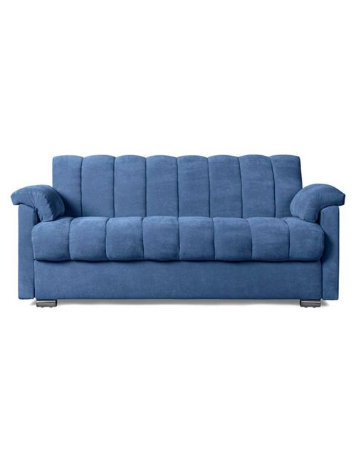 Sofá Cama Makora Mercury Azul Con Memory Foam  Reclinable 3 Posiciones