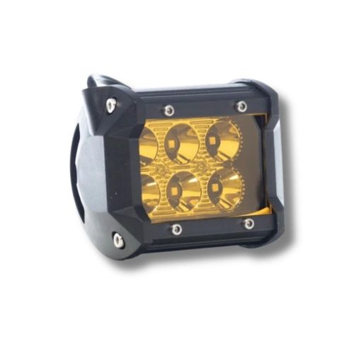 Faro Barra IRON LED 6 LED Luz Ámbar Fija Auxiliar 18W 12V/24V Universal para Moto, Auto, Camioneta, Off Road, Coche, Camión