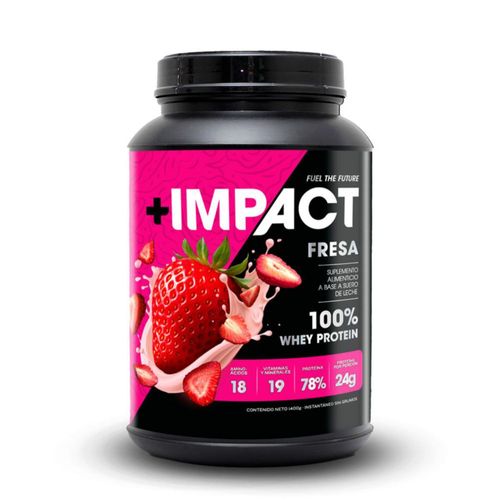 Proteína Whey 100% +impact 1400g Chocolate 24g Sin Azúcar FRESA