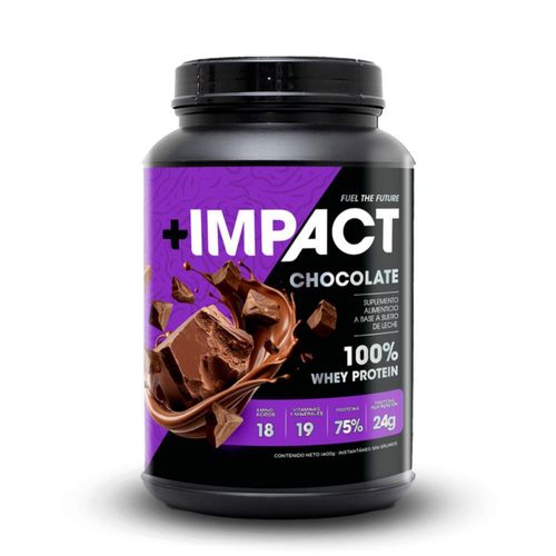 Proteína Whey 100% +impact 1400g Chocolate 24g Sin Azúcar Chocolate
