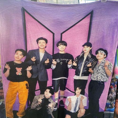 Exclusiva! Cobija Frazada Ultra Suave BTS K-Pop Lila