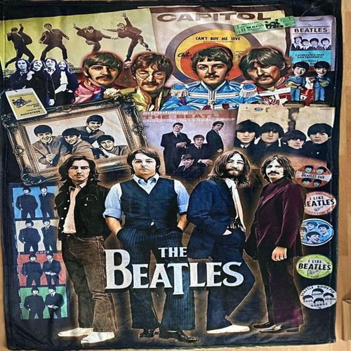 Exclusiva! Cobija Frazada Ultra Suave Beatles Collage