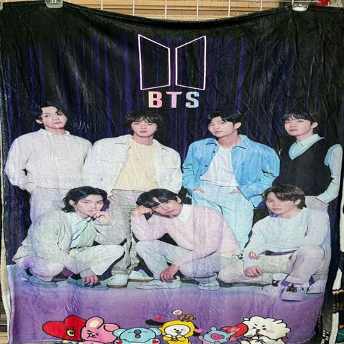 Exclusiva! Cobija Frazada Ultra Suave BTS K-Pop Black