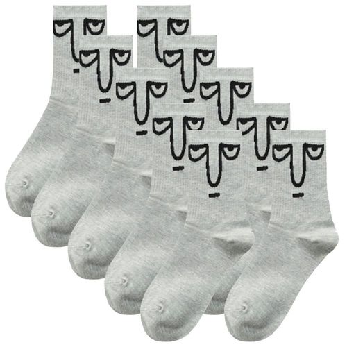 Pares de Calcetines Tubo Medio MXMJO-005 EmojiGrey Calcetas de emojis