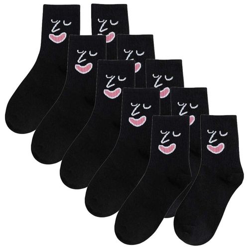 Calcetas con diseños MXMJJ-005 EmojiBlack Calcetas estampadas