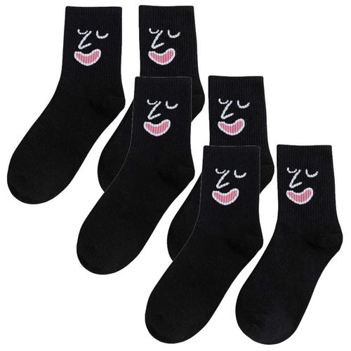 Calcetines de emociones MXMJJ-003 EmojiBlack Calcetas estampadas