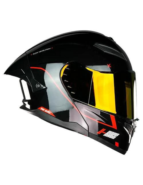 Casco Para Moto Kov Stark X Race Negro Abatible DOT